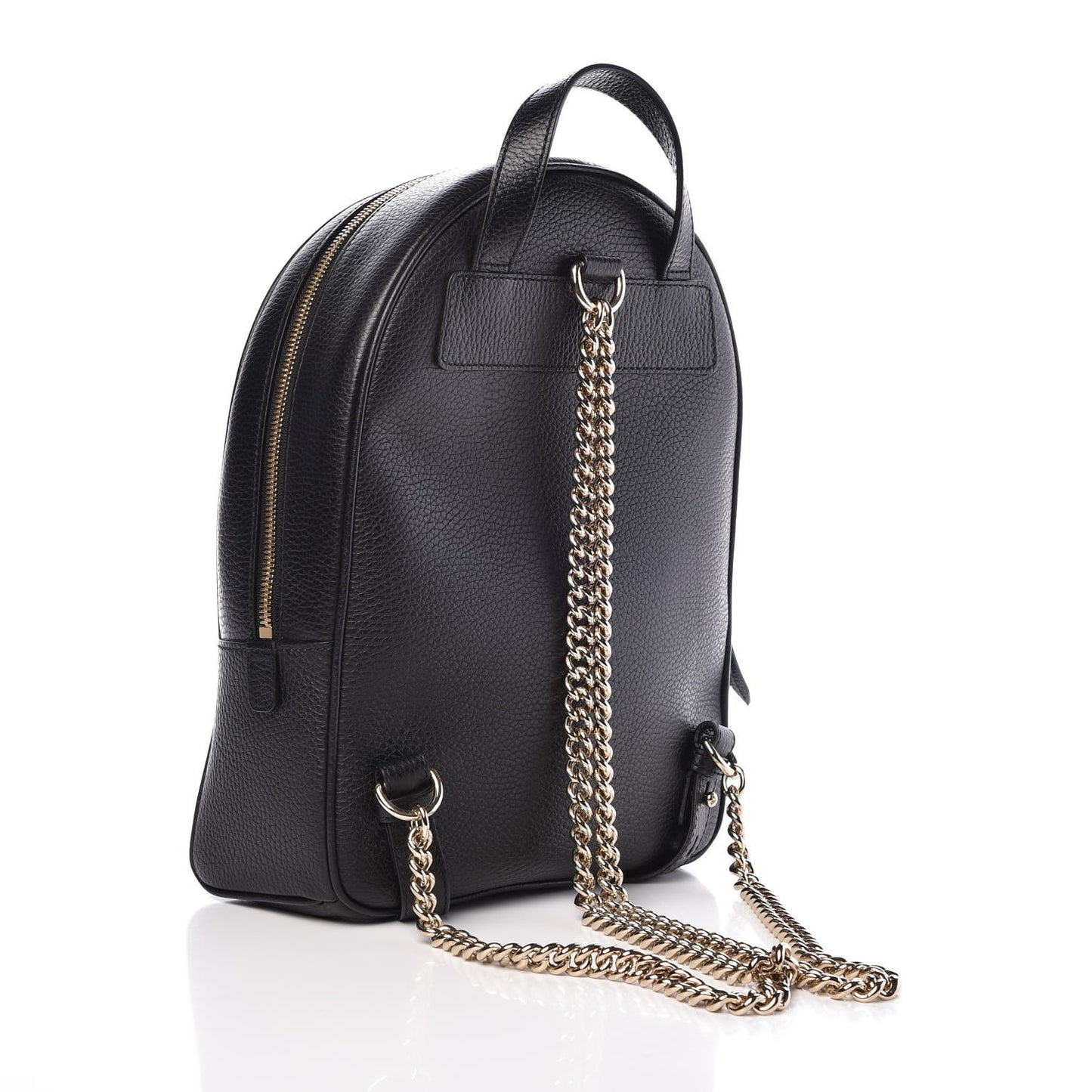 Pebbled Calfskin Soho Chain Backpack Black