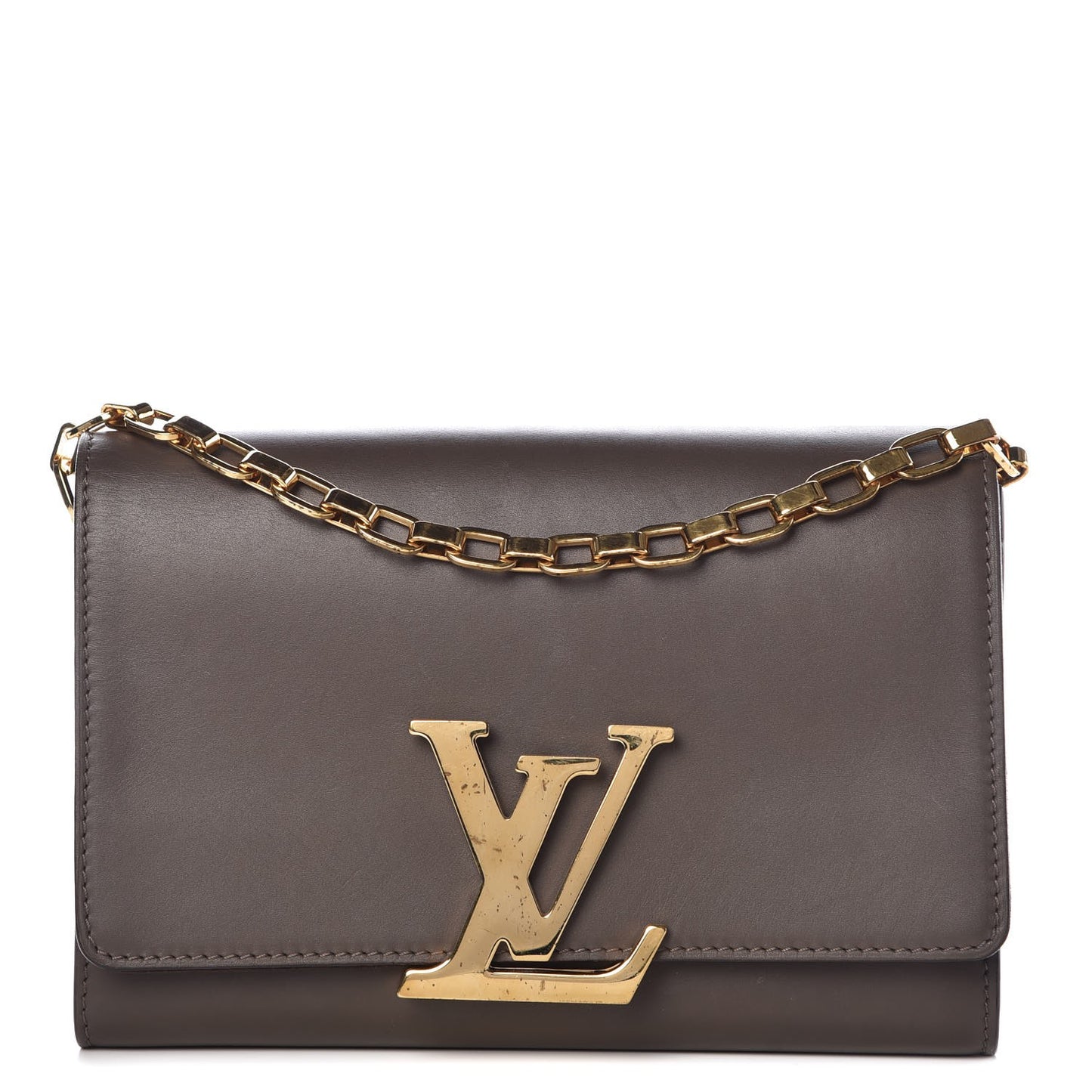 Calfskin Chain Louise GM Granit
