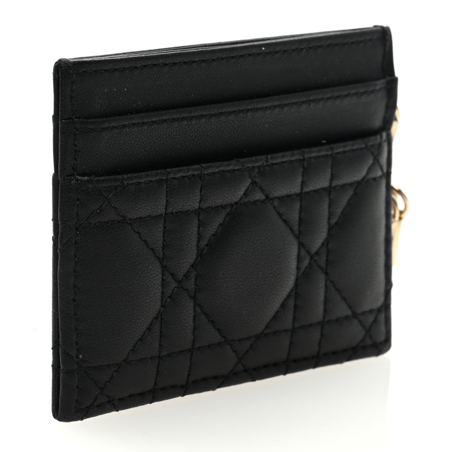 Christian Dior Lambskin Cannage Lady Dior Card Holder Black 3 of 6
