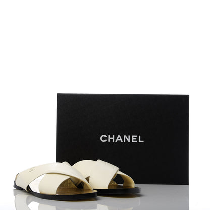 Chanel Lambskin Mule Sandals 42 White 10 of 10