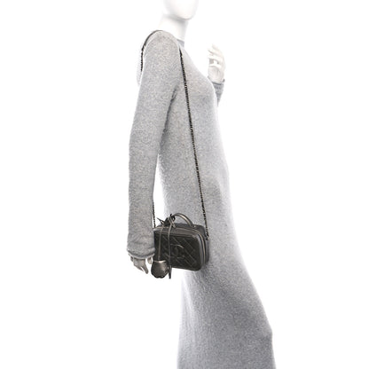 Chanel Metallic Caviar Quilted Small CC Filigree Vanity Case Dark Silver 2 of 10