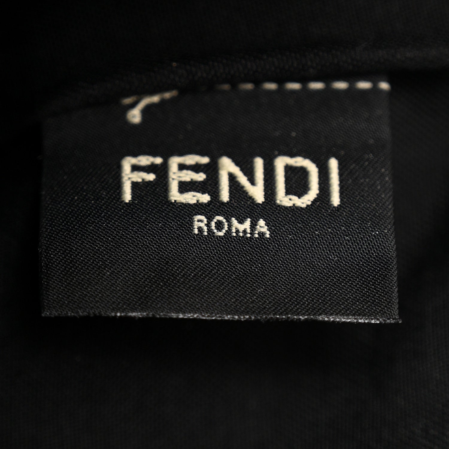 Fendi Glazed Fabric Vitello Century FF 1974 Stamp Patch Large Flat Pouch Mogano Panna Black 7 of 8