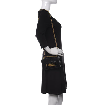 Christian Dior Crinkled Calfskin Mini J'Adior Chain Flap Bag Black 2 of 8