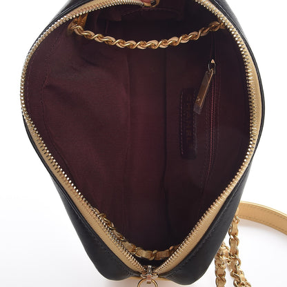 Chanel Lambskin Sheepskin Chevron Camera Case Black Gold 5 of 7