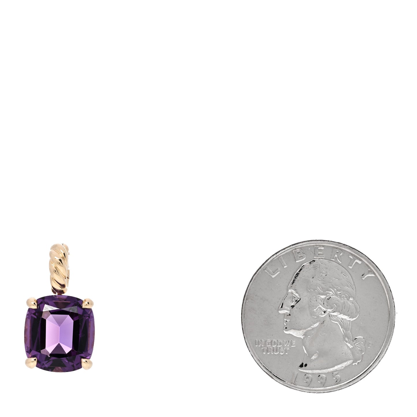 18K Yellow Gold Amethyst 12mm Marbella Pendant