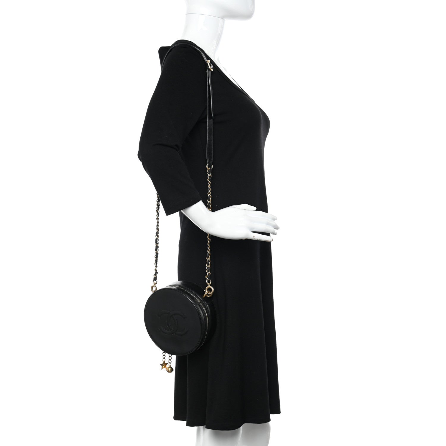 Chanel Glazed Calfskin Round As Earth Evening Bag Black 2 of 10
