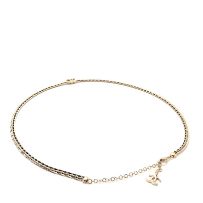 Chanel Lambskin Crystal Chain CC Fancy Belt 75 30 Gold Black 2 of 4