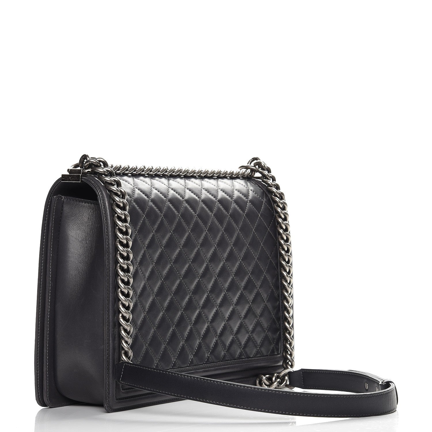 Chanel Lambskin Quilted Large Boy Flap Grey 3 of 11