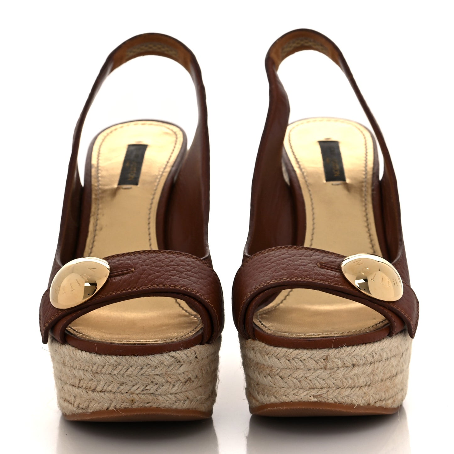 Grained Calfskin Santal Sandals 38.5 Cognac