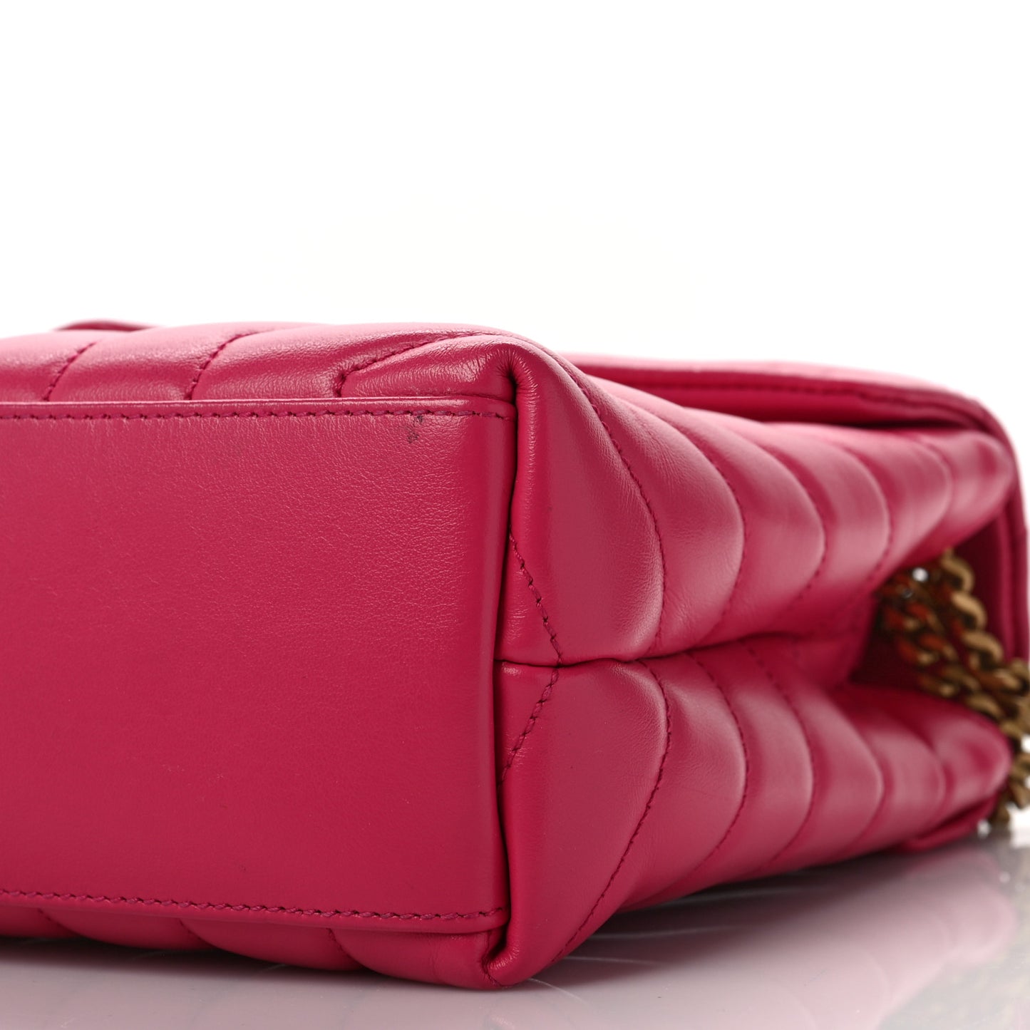 Calfskin Y Quilted Monogram Small Loulou Chain Satchel Fresh Fuchsia