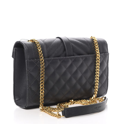 Saint Laurent Grain De Poudre Textured Mixed Matelasse Triquilt Small Monogram Satchel Dark Smoke 3 of 12