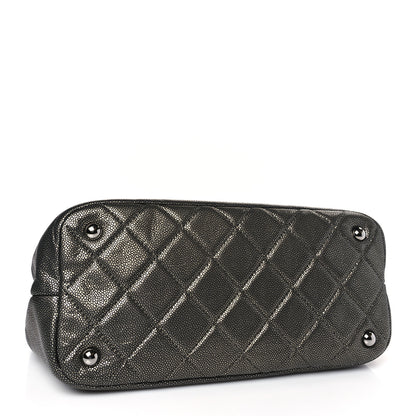 Chanel Metallic Caviar Quilted CC Timeless Tote Dark Silver 4 of 9