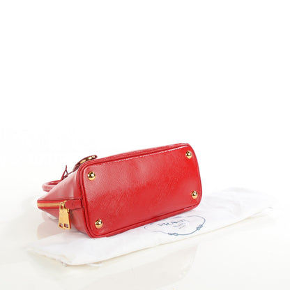 Prada Saffiano Vernice Mini Promenade Tote Rosso 5 of 10