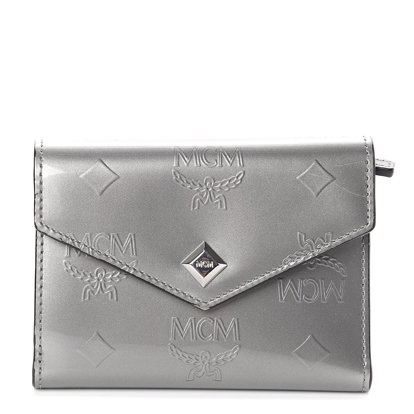 Patent Monogram Three Fold Wallet Grey