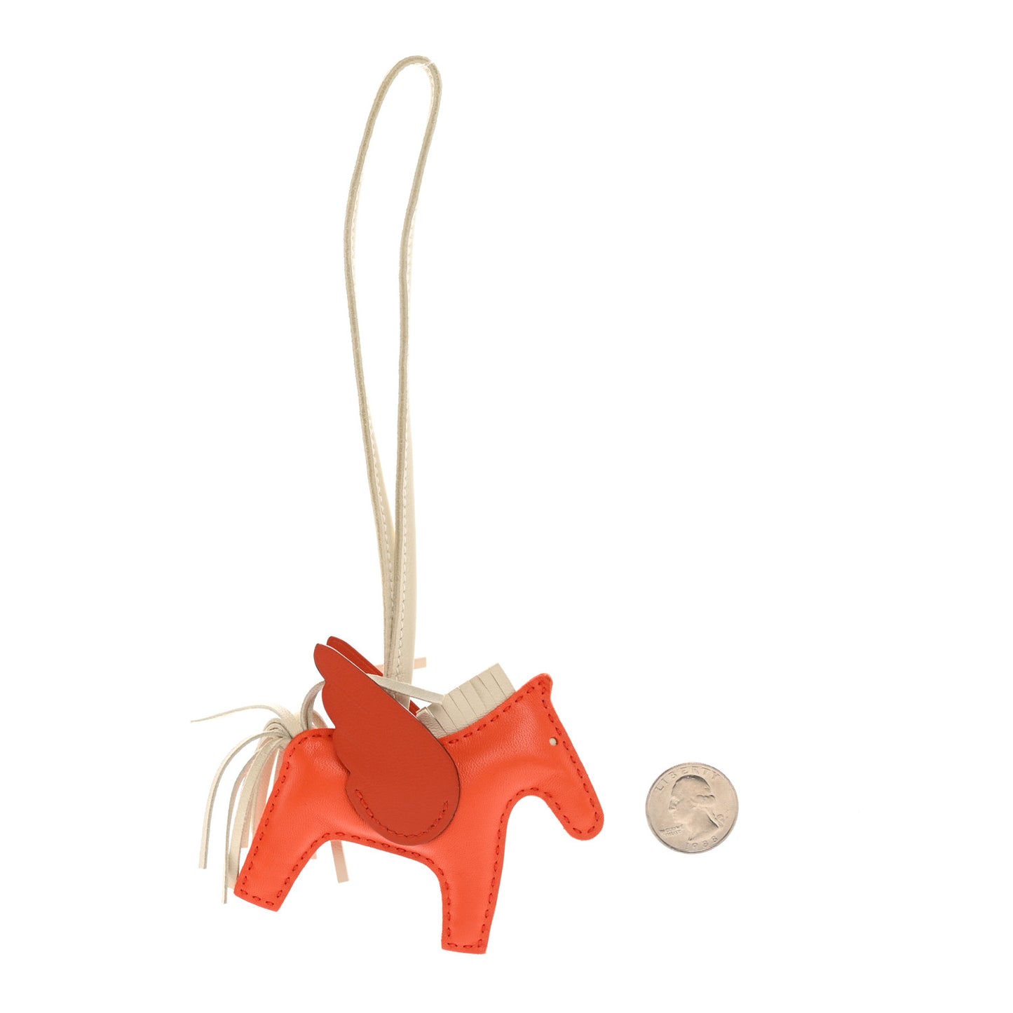 Milo Lambskin Grigri Rodeo Pegase Horse Bag Charm PM Orange Poppy Craie Terre Battue