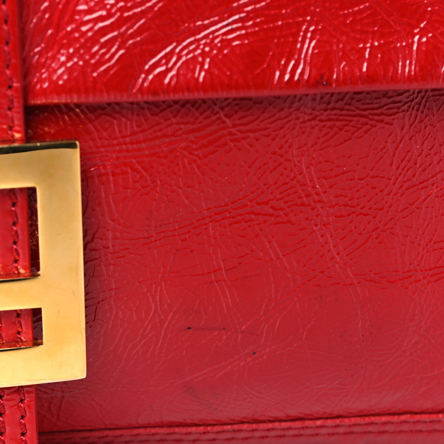 Fendi Vitello Naplak Large Convertible Baguette Rosso 11 of 14
