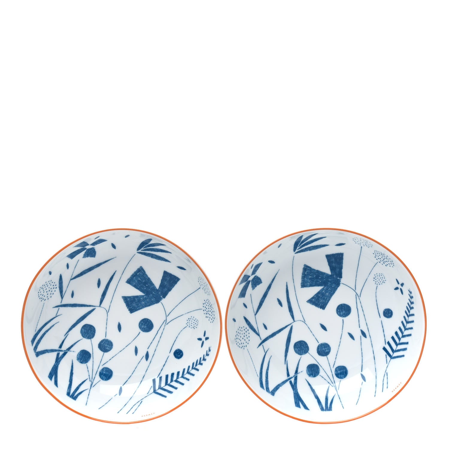 Hermes Porcelain Walk In The Garden Cereal Bowl Set of 2 1 of 5