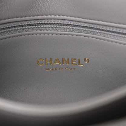 Chanel Lambskin Quilted Medium Color Match Flap Grey 6 of 11
