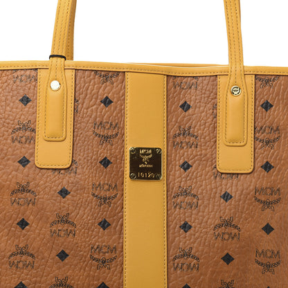 MCM Visetos Medium Liz Reversible Shopper Tote Cognac Yellow 8 of 15