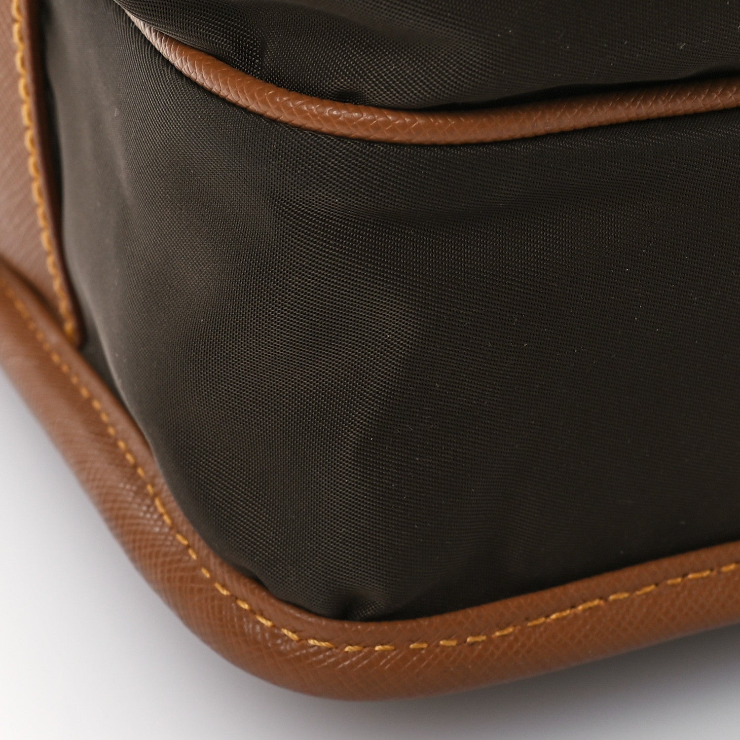 Prada Re-Nylon Saffiano Pocket Double Snap Buckle Shoulder Bag Bruciato Caramel 9 of 12