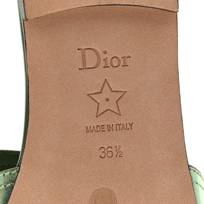 Christian Dior Metallic Calfskin 30 Montaigne Flat Slide Sandals 36.5 Green 6 of 7