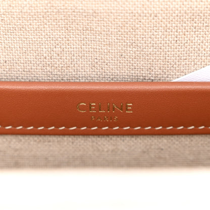 Celine Canvas Calfskin All Over Print Small Cabas Thais Natural Tan 6 of 9