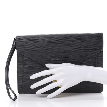 Louis Vuitton Epi Pochette Sellier Dragonne Clutch Black 2 of 12