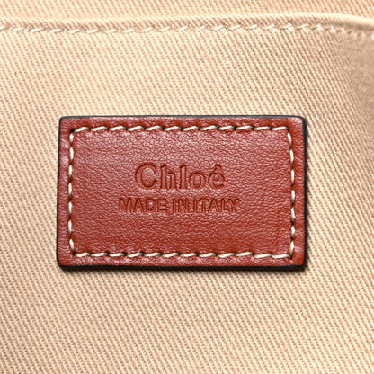 Chloe Cotton Calfskin Medium Woody Ribbon Tote White Brown 6 of 14