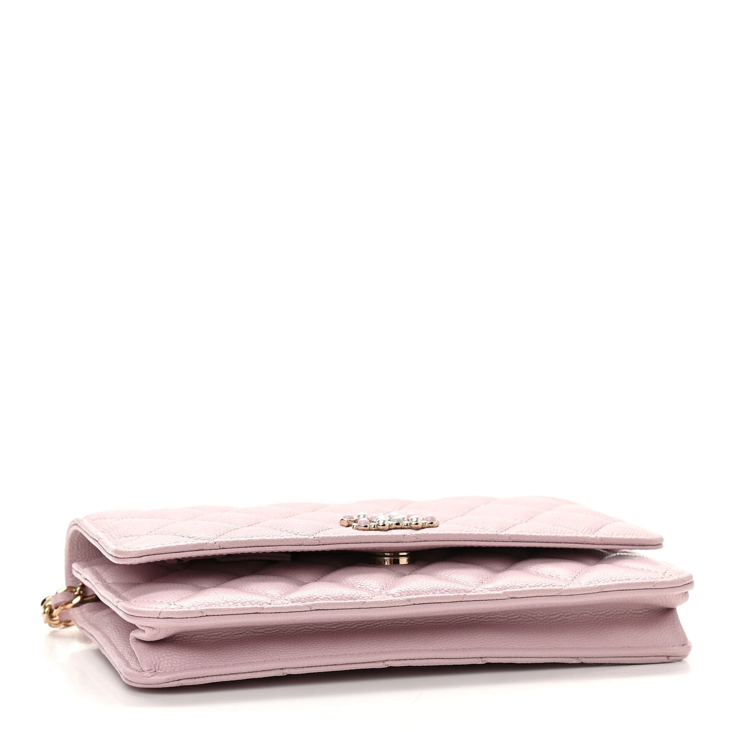 Caviar Quilted Coco Candy Wallet On Chain WOC Light Pink