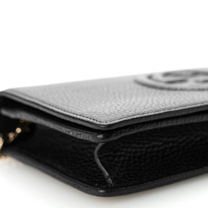 Gucci Pebbled Calfskin Soho Wallet On Chain Black 8 of 9