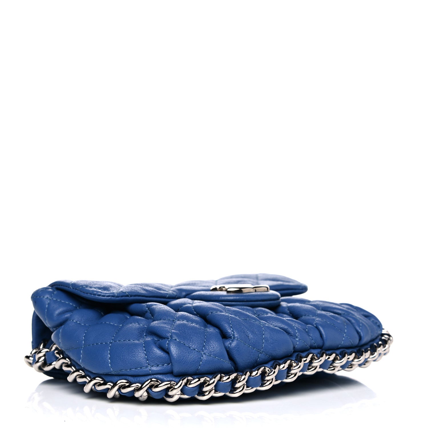 Chanel Washed Lambskin Quilted Mini Chain Around Flap Blue 3 of 14