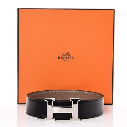 Hermes Box Togo 32mm H Belt 85 Black Etoupe 9 of 9
