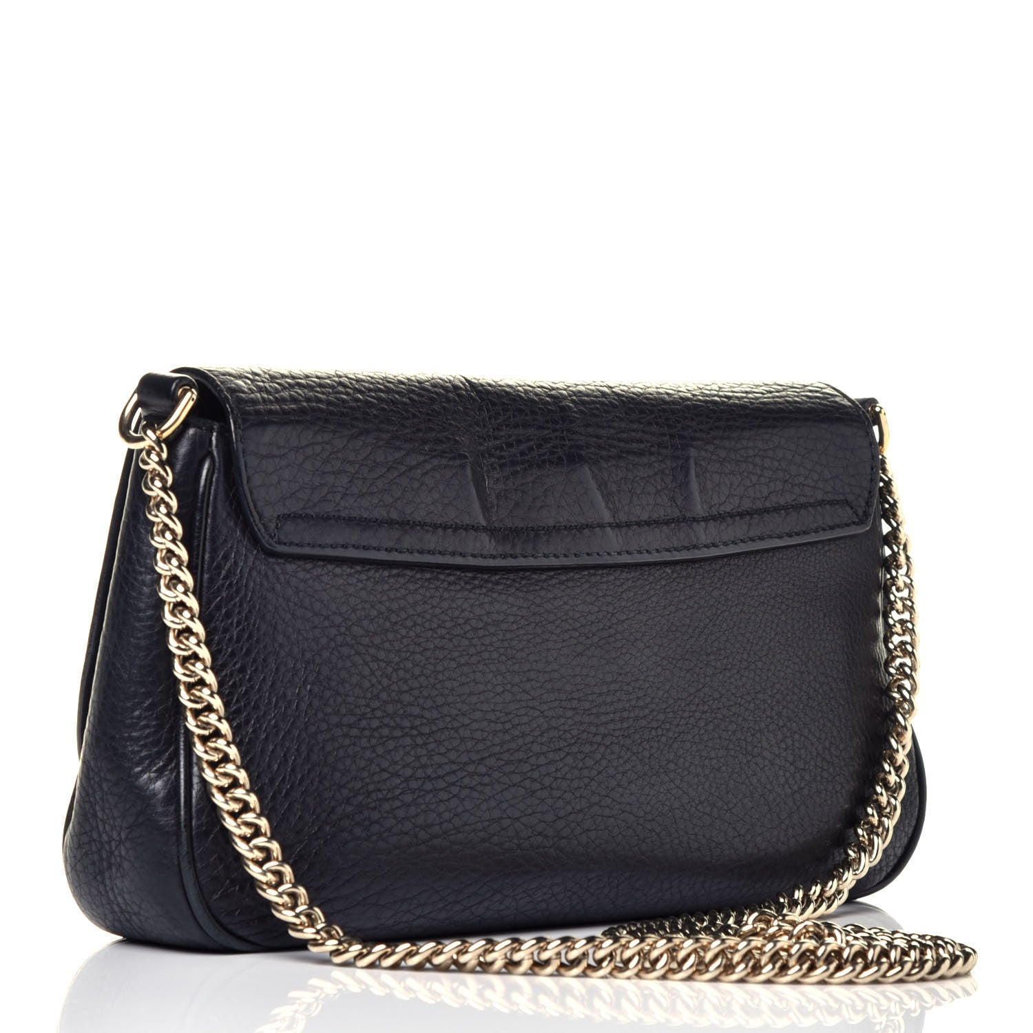 Gucci Pebbled Calfskin Medium Soho Flap Crossbody Black 3 of 10