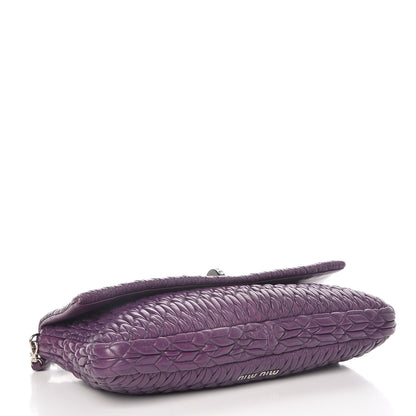Miu Miu Nappa Matelasse Crystal Flap Clutch Viola 4 of 10
