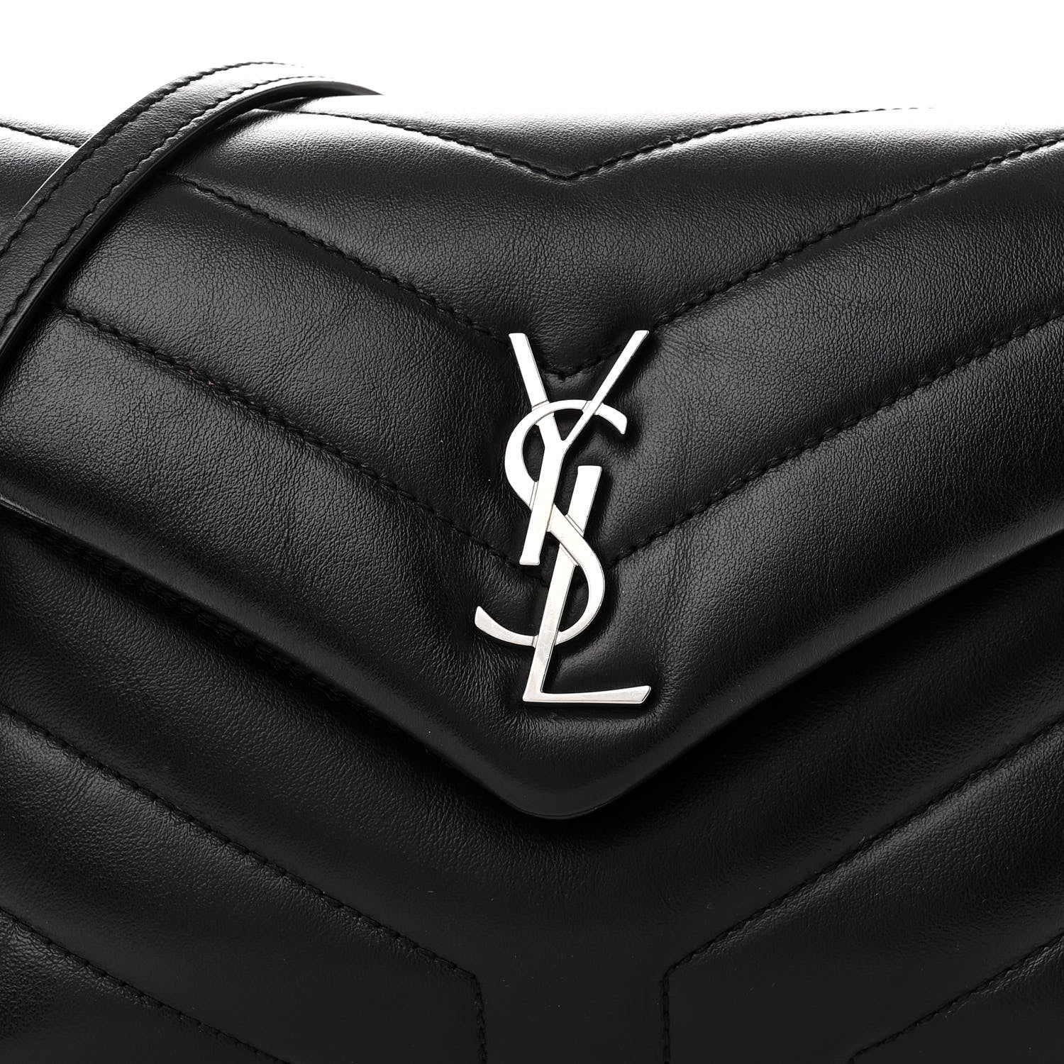 Saint Laurent SAINT LAURENT Calfskin Y Quilted Monogram Toy Loulou Crossbody Bag Black 8 of 12