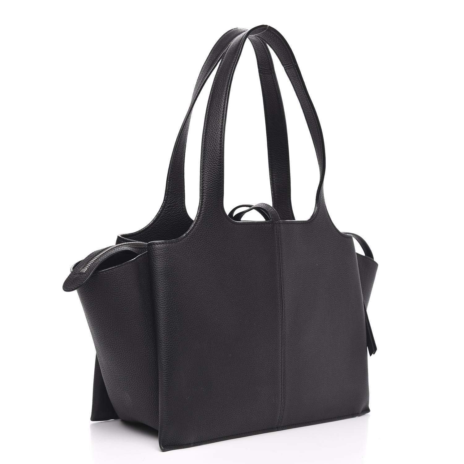 Celine Baby Grained Calfskin Small Tri-Fold Bag Black 3 of 12
