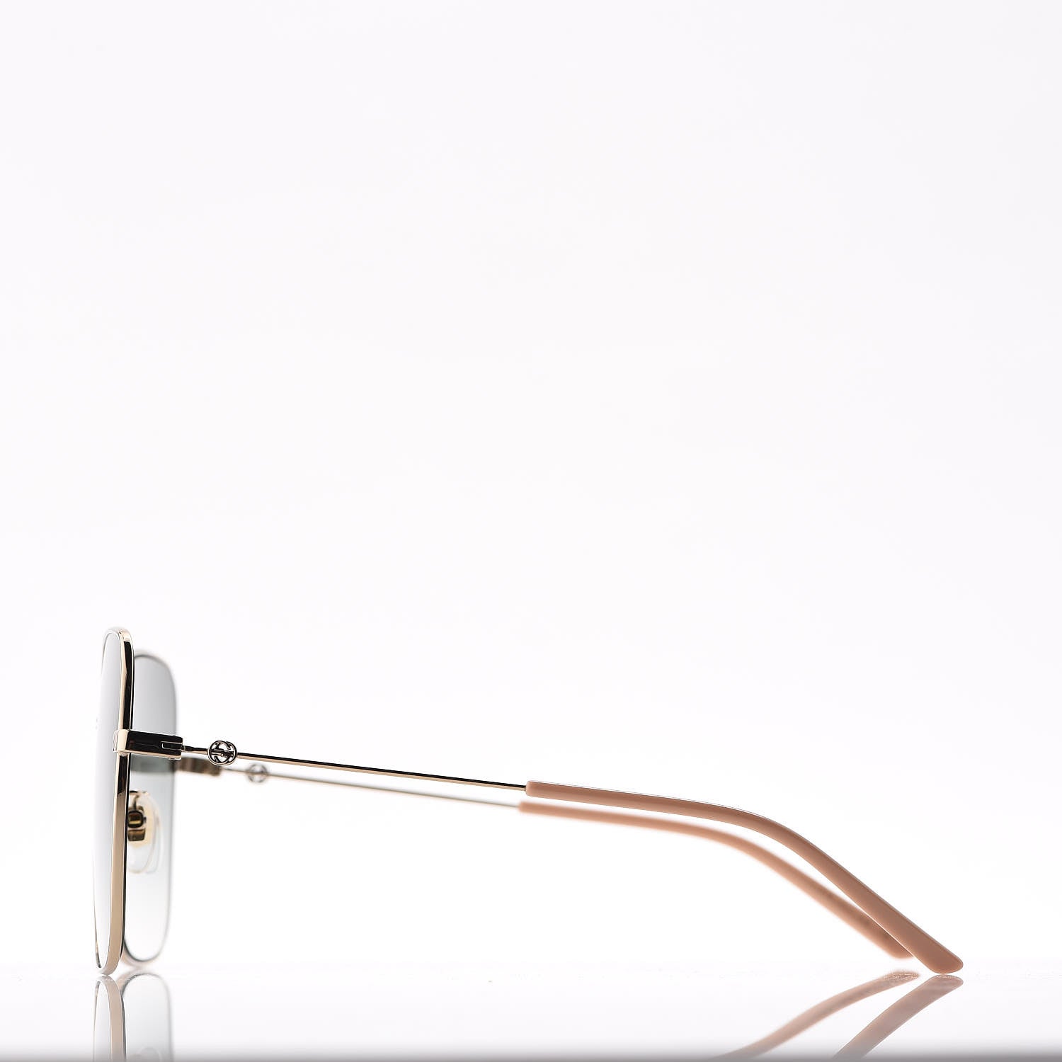 Gucci Metal Square Frame Sunglasses GG0443S Gold Grey 3 of 8