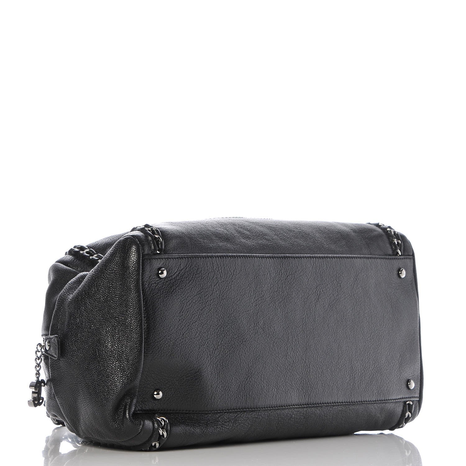 Chanel Metallic Goatskin Large Luxe Ligne Bowler Black 4 of 8
