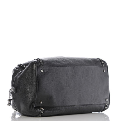 Chanel Metallic Goatskin Large Luxe Ligne Bowler Black 4 of 8