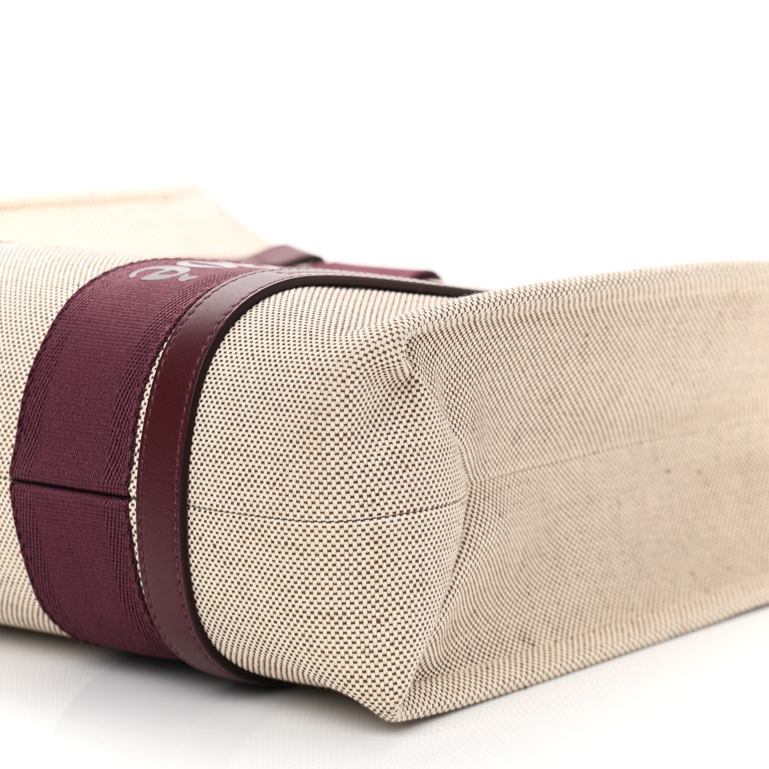 Chloe Cotton Calfskin Medium Woody Ribbon Tote Burgundy 6 of 10