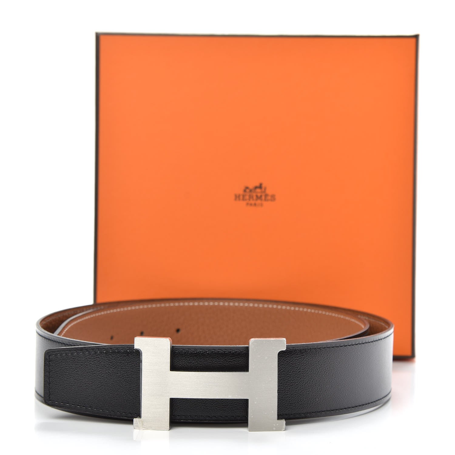 Hermes Box Togo 38mm H Belt 95 Black Gold 5 of 5