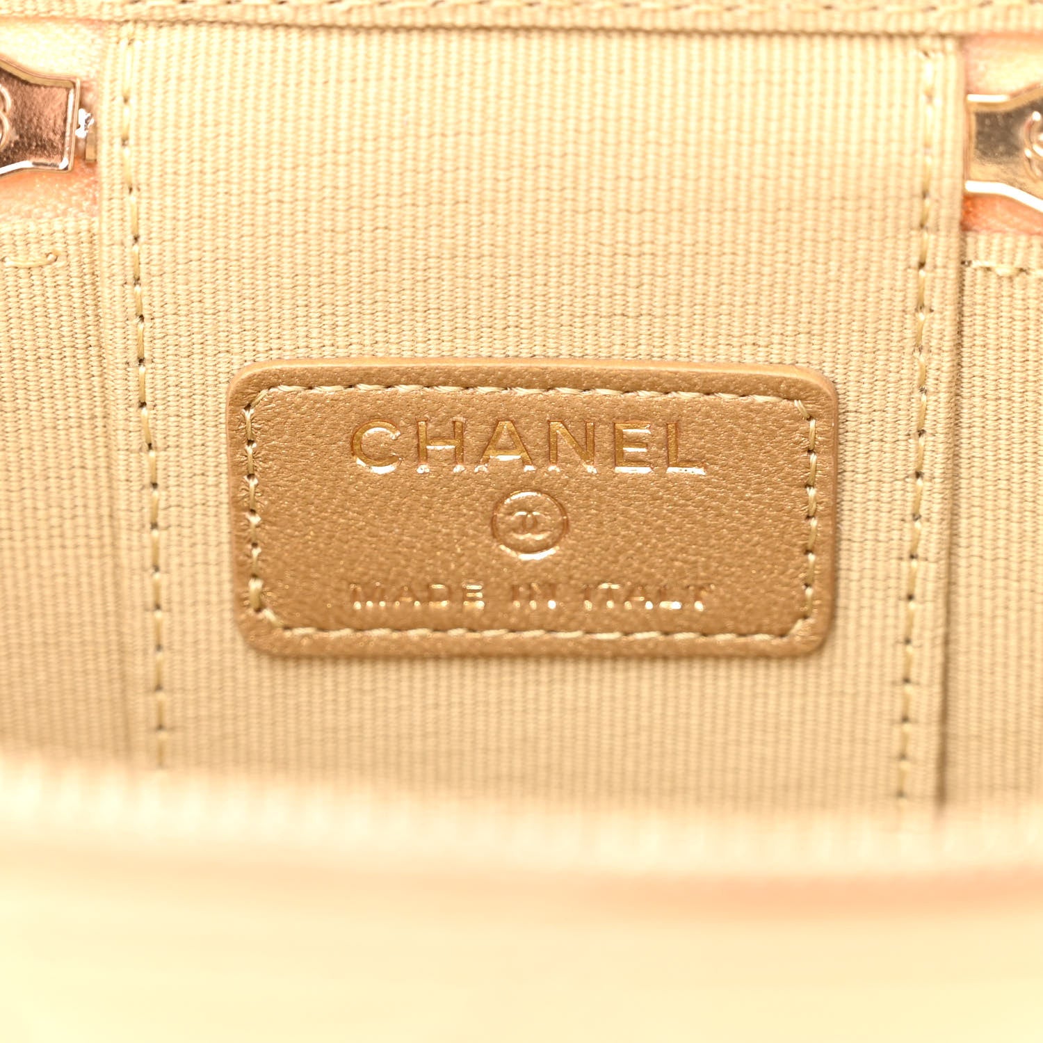Chanel Lambskin Quilted Pearl Crush Mini Vanity Case With Chain Beige 6 of 10