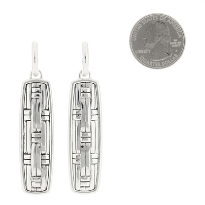 John Hardy Sterling Silver Bedeg Basket Weave Drop Earrings 2 of 4