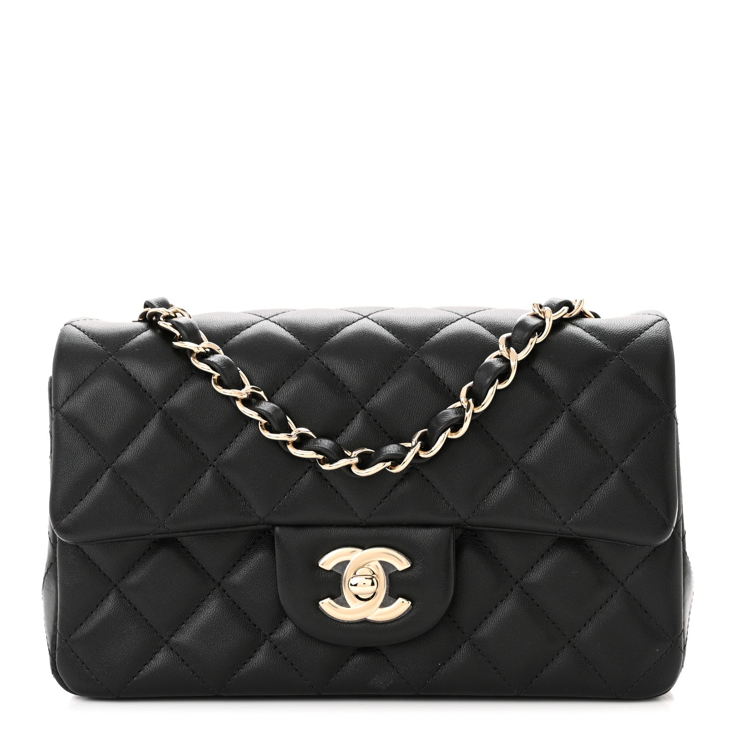 Chanel Lambskin Quilted Mini Rectangular Flap Black 1 of 12