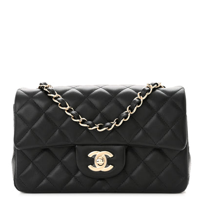 Chanel Lambskin Quilted Mini Rectangular Flap Black 1 of 12