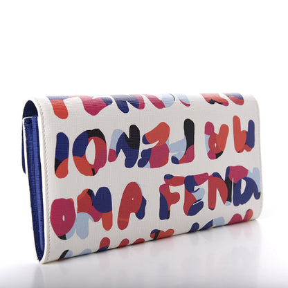 Fendi Vitello Elite Fendi Roma Continental Wallet White Multicolor 3 of 7