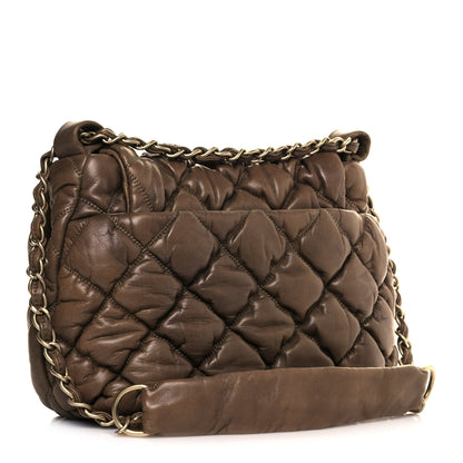 Chanel Lambskin Bubble Quilt Flap Brown 3 of 14