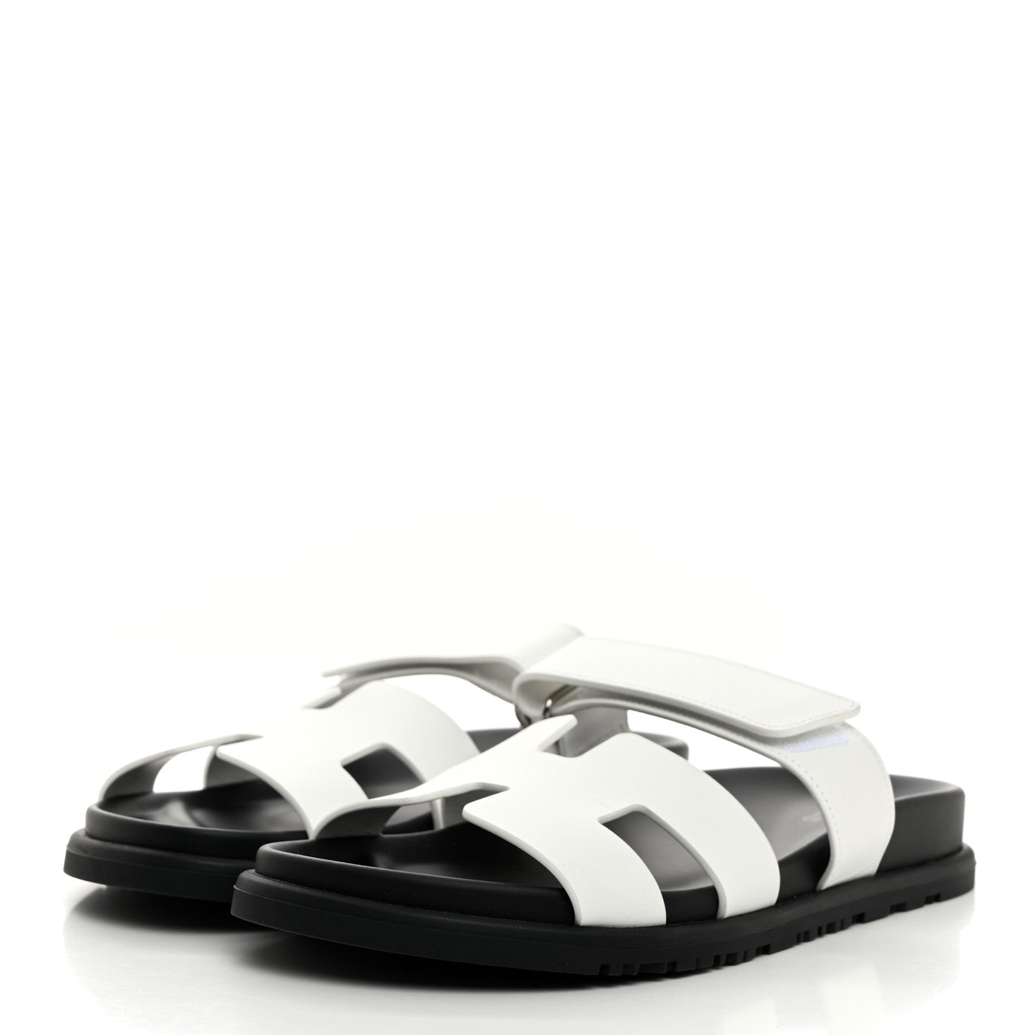 Hermes Calfskin Womens Chypre Sandals 37.5 White 3 of 9