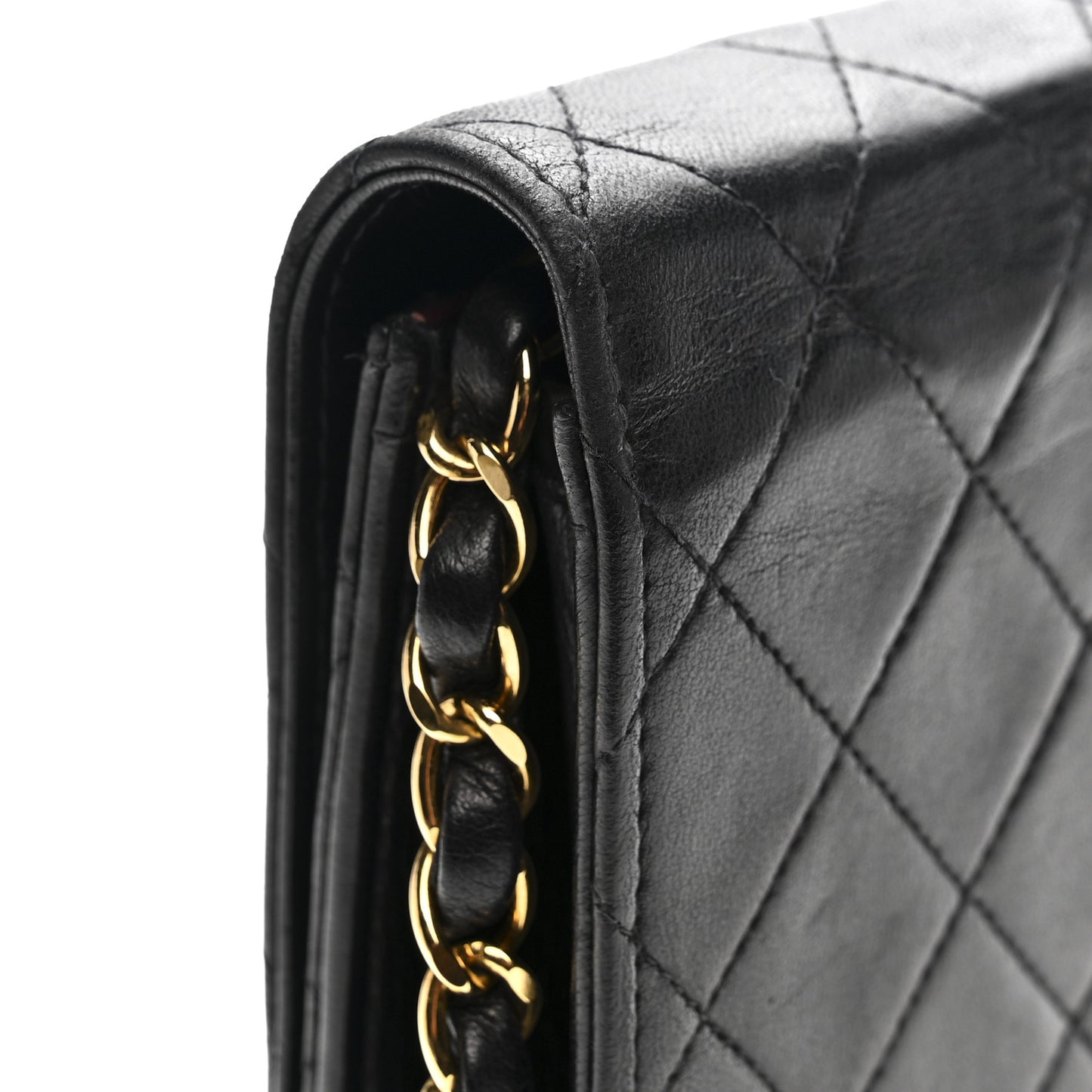 Lambskin Quilted Small Single Flap Bag Black
