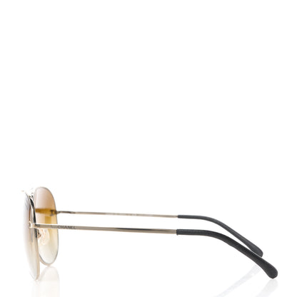 Chanel Metal Polarized Aviator CC Sunglasses 4189-T-Q Brown 3 of 8